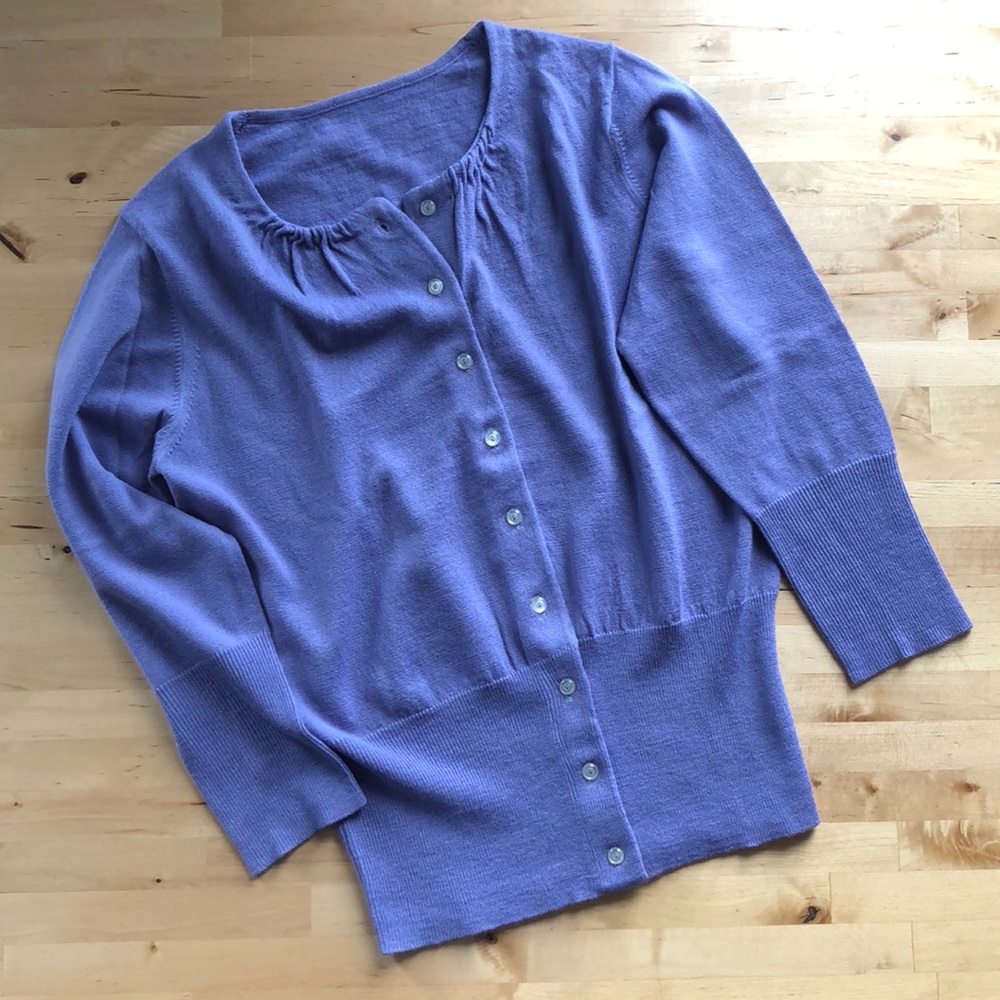 NWOT Lavender Wool Cardigan
